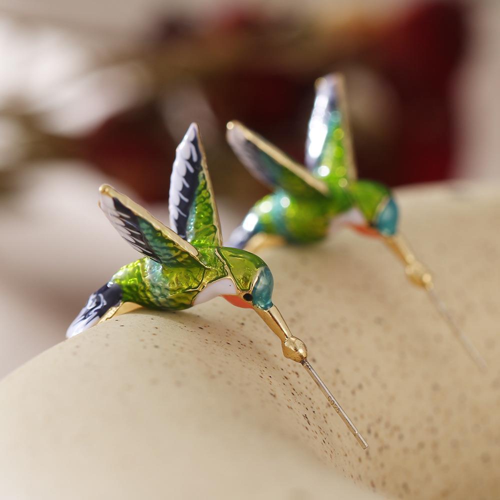 Wholesale Bird drop oil creative earrings
